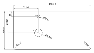 Столешница Misty Роял 100см чёрный